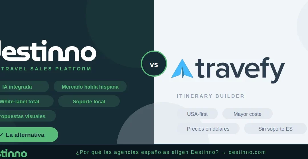 Destinno: alternativa a Travefy para agencias de viaje